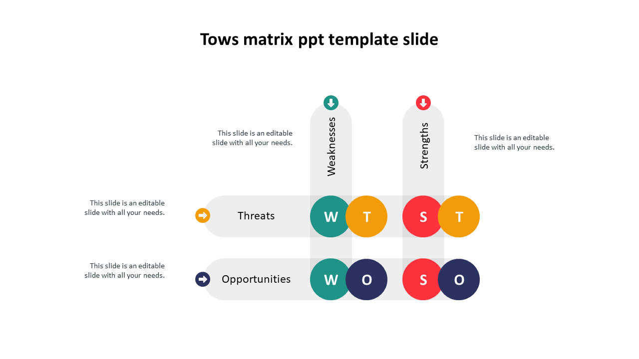 tows matrix ppt template slide